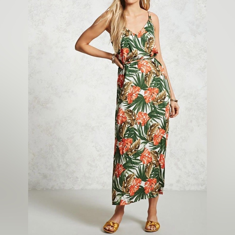 NWT - Forever 21 Plus Contemporary Tropical Dress - Size 0X (XL) - Picture 4 of 4